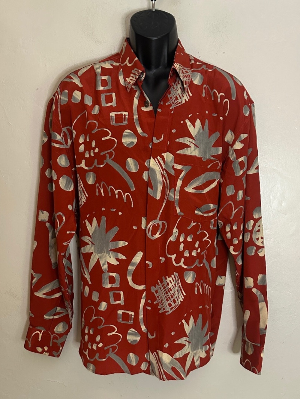 Messori Silk Long Sleeve Shirt Large Gently worn Made in Italy 100% silk